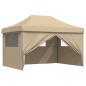 vidaXL Partyzelt Faltbar Pop-Up mit 4 Seitenteilen Beige vidaXL Partyzelt Faltbar Pop-Up mit 4 Seitenteilen Beige