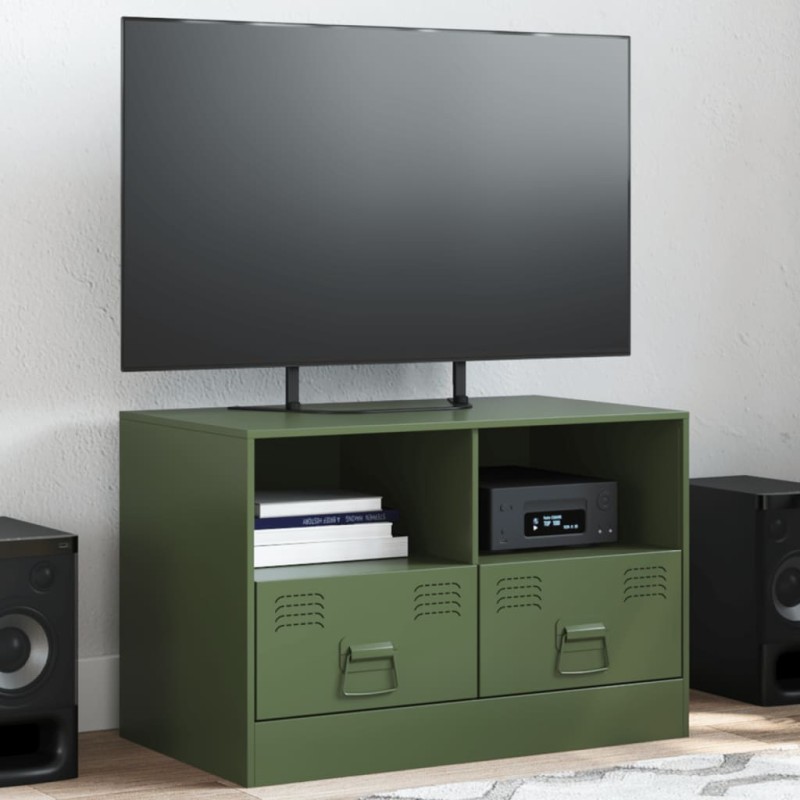 vidaXL TV-Schrank Olivgrün 67x39x44 cm Stahl vidaXL TV-Schrank Olivgrün 67x39x44 cm Stahl