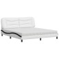 vidaXL Bett mit Matratze Weiß und Schwarz 180x200 cm Kunstleder vidaXL Bett mit Matratze Weiß und Schwarz 180x200 cm Kunstleder