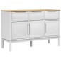 vidaXL Sideboard FLORO Weiß 114x43x74 cm Massivholz Kiefer vidaXL Sideboard FLORO Weiß 114x43x74 cm Massivholz Kiefer