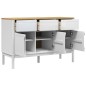 vidaXL Sideboard FLORO Weiß 114x43x74 cm Massivholz Kiefer vidaXL Sideboard FLORO Weiß 114x43x74 cm Massivholz Kiefer