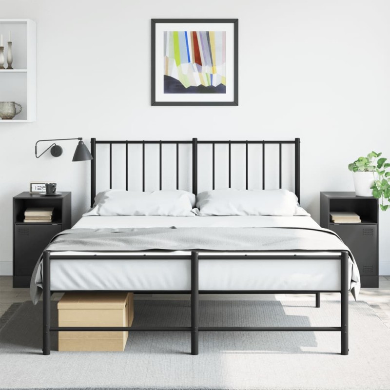 vidaXL Nachttische 2 Stk. Schwarz 34,5x39x62 cm Stahl vidaXL Nachttische 2 Stk. Schwarz 34,5x39x62 cm Stahl