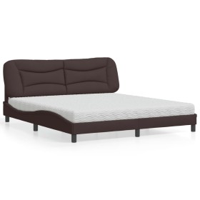vidaXL Bett mit Matratze Dunkelbraun 180x200 cm Stoff