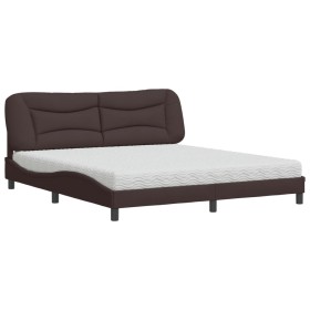 vidaXL Bett mit Matratze Dunkelbraun 180x200 cm Stoff