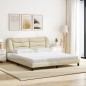 vidaXL Bett mit Matratze Creme 180x200 cm Stoff vidaXL Bett mit Matratze Creme 180x200 cm Stoff