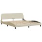 vidaXL Bett mit Matratze Creme 180x200 cm Stoff vidaXL Bett mit Matratze Creme 180x200 cm Stoff