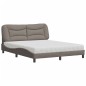 vidaXL Bett mit Matratze Taupe 160x200 cm Stoff