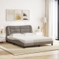 vidaXL Bett mit Matratze Taupe 160x200 cm Stoff