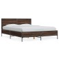 vidaXL Bettgestell Braun Eichen-Optik 140x200 cm Holzwerkstoff Metall vidaXL Bettgestell Braun Eichen-Optik 140x200 cm Holzwerkstoff Metall