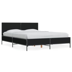 vidaXL Bettgestell Schwarz 140x200 cm Holzwerkstoff und Metall