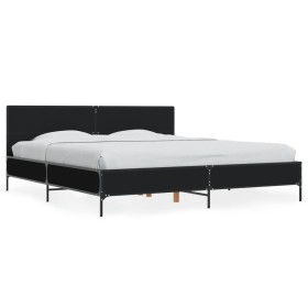 vidaXL Bettgestell Schwarz 200x200 cm Holzwerkstoff und Metall