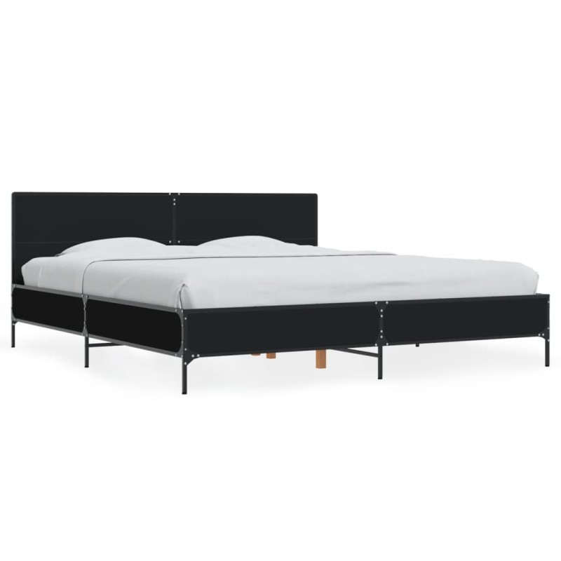 vidaXL Bettgestell Schwarz 200x200 cm Holzwerkstoff und Metall vidaXL Bettgestell Schwarz 200x200 cm Holzwerkstoff und Metall