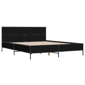 vidaXL Bettgestell Schwarz 120x190 cm Holzwerkstoff und Metall