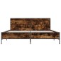 vidaXL Bettgestell Räuchereiche 135x190 cm Holzwerkstoff und Metall vidaXL Bettgestell Räuchereiche 135x190 cm Holzwerkstoff und Metall