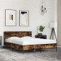 vidaXL Bettgestell Räuchereiche 140x190 cm Holzwerkstoff und Metall vidaXL Bettgestell Räuchereiche 140x190 cm Holzwerkstoff und Metall