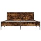 vidaXL Bettgestell Räuchereiche 140x190 cm Holzwerkstoff und Metall vidaXL Bettgestell Räuchereiche 140x190 cm Holzwerkstoff und Metall