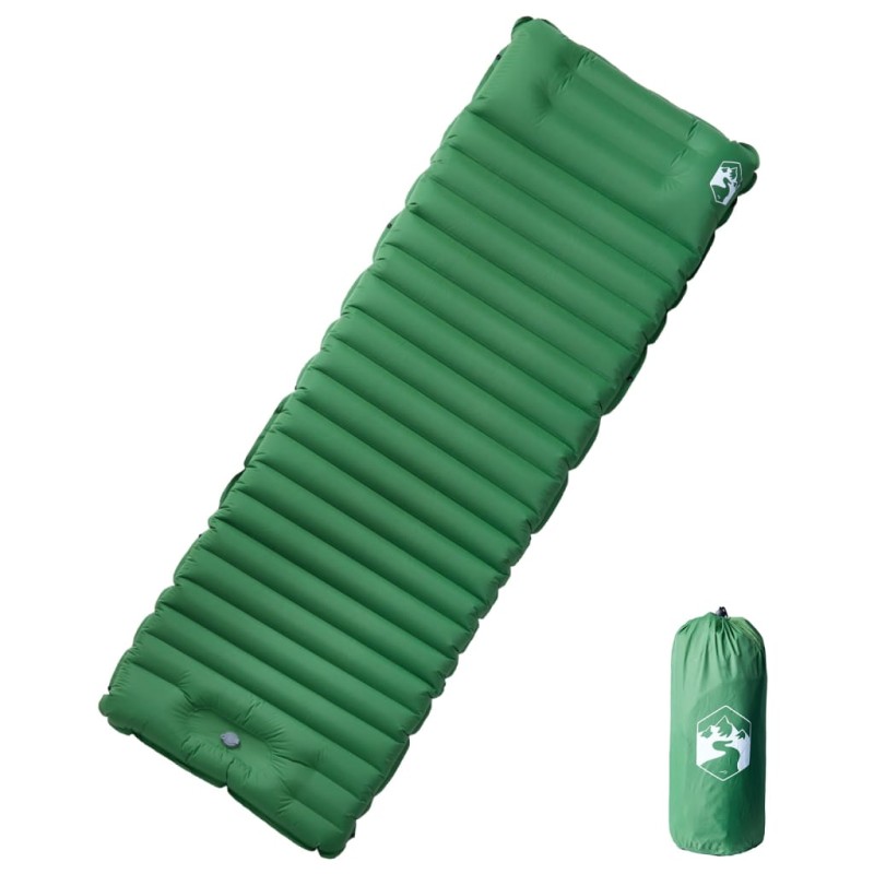vidaXL Selbstaufblasende Isomatte mit Kissen Grün vidaXL Selbstaufblasende Isomatte mit Kissen Grün