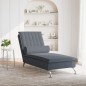 vidaXL Massage-Chaiselongue mit Nackenrolle Dunkelgrau Samt vidaXL Massage-Chaiselongue mit Nackenrolle Dunkelgrau Samt