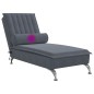 vidaXL Massage-Chaiselongue mit Nackenrolle Dunkelgrau Samt vidaXL Massage-Chaiselongue mit Nackenrolle Dunkelgrau Samt