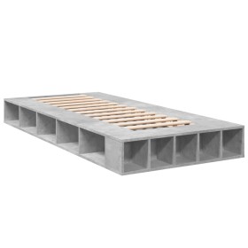 vidaXL Bettgestell Betongrau 90x190 cm Holzwerkstoff