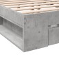 vidaXL Bettgestell mit Schubladen Betongrau 120x190 cm Holzwerkstoff vidaXL Bettgestell mit Schubladen Betongrau 120x190 cm Holzwerkstoff