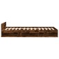 vidaXL Bettgestell mit Schublade Räuchereiche 90x200 cm Holzwerkstoff vidaXL Bettgestell mit Schublade Räuchereiche 90x200 cm Holzwerkstoff