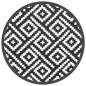 vidaXL Outdoor-Teppich Weiß und Schwarz Ø200 cm PP vidaXL Outdoor-Teppich Weiß und Schwarz Ø200 cm PP