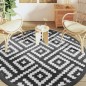 vidaXL Outdoor-Teppich Weiß und Schwarz Ø200 cm PP vidaXL Outdoor-Teppich Weiß und Schwarz Ø200 cm PP