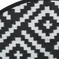 vidaXL Outdoor-Teppich Weiß und Schwarz Ø200 cm PP vidaXL Outdoor-Teppich Weiß und Schwarz Ø200 cm PP