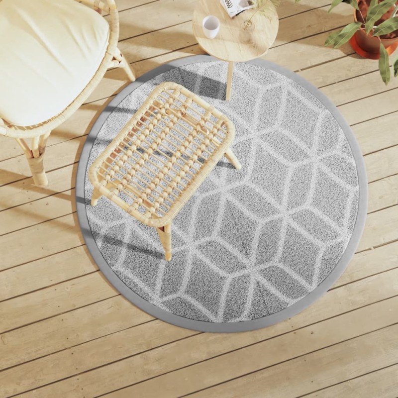 vidaXL Outdoor-Teppich ARAKIL Grau Ø120 cm PP vidaXL Outdoor-Teppich ARAKIL Grau Ø120 cm PP