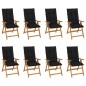 Garten-Liegestühle mit Kissen 8 Stk. Massivholz Teak Garten-Liegestühle mit Kissen 8 Stk. Massivholz Teak