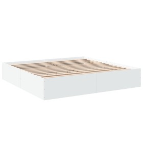 vidaXL Bettgestell Weiß 200x200 cm Holzwerkstoff
