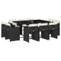 vidaXL 11-tlg. Garten-Essgruppe mit Kissen Schwarz Poly Rattan vidaXL 11-tlg. Garten-Essgruppe mit Kissen Schwarz Poly Rattan
