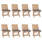 Klappbare Gartenstühle mit Kissen 8 Stk. Massivholz Teak Klappbare Gartenstühle mit Kissen 8 Stk. Massivholz Teak