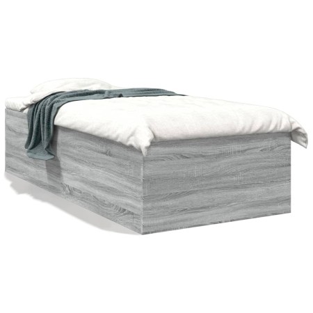 vidaXL Bettgestell Grau Sonoma 75x190 cm Holzwerkstoff