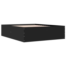 vidaXL Bettgestell Schwarz 160x200 cm Holzwerkstoff