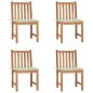 vidaXL Gartenstühle 4 Stk. mit Kissen Massivholz Teak vidaXL Gartenstühle 4 Stk. mit Kissen Massivholz Teak