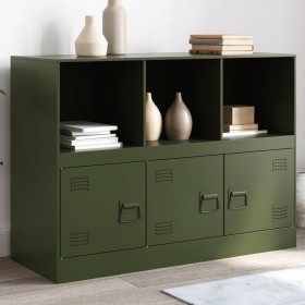 vidaXL Sideboard Olivgrün 99x39x73 cm Stahl