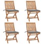 vidaXL Klappbare Gartenstühle mit Kissen 4 Stk. Massivholz Teak vidaXL Klappbare Gartenstühle mit Kissen 4 Stk. Massivholz Teak