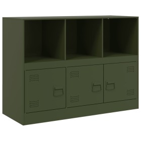 vidaXL Sideboard Olivgrün 99x39x73 cm Stahl