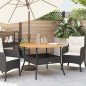 vidaXL Gartentisch mit Holzplatte Schwarz Ø110x71 cm Poly Rattan vidaXL Gartentisch mit Holzplatte Schwarz Ø110x71 cm Poly Rattan