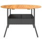 vidaXL Gartentisch mit Holzplatte Schwarz Ø110x71 cm Poly Rattan vidaXL Gartentisch mit Holzplatte Schwarz Ø110x71 cm Poly Rattan