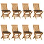 Gartenstühle mit Taupe Kissen 8 Stk. Massivholz Teak Gartenstühle mit Taupe Kissen 8 Stk. Massivholz Teak