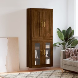 Highboard Braun Eichen-Optik 69,5x34x180 cm Holzwerkstoff