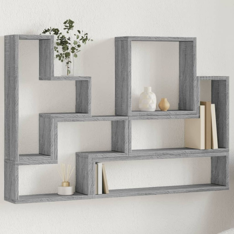 vidaXL Wandregal Grau Sonoma 96x12x64 cm Holzwerkstoff vidaXL Wandregal Grau Sonoma 96x12x64 cm Holzwerkstoff
