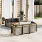 vidaXL 6-tlg. Garten-Sofagarnitur mit Kissen Grau Poly Rattan vidaXL 6-tlg. Garten-Sofagarnitur mit Kissen Grau Poly Rattan