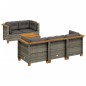 vidaXL 6-tlg. Garten-Sofagarnitur mit Kissen Grau Poly Rattan vidaXL 6-tlg. Garten-Sofagarnitur mit Kissen Grau Poly Rattan