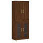 Highboard Braun Eichen-Optik 69,5x34x180 cm Holzwerkstoff