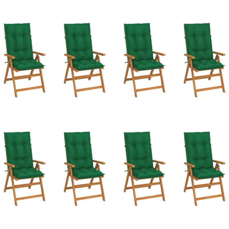 Garten-Liegestühle mit Kissen 8 Stk. Massivholz Teak Garten-Liegestühle mit Kissen 8 Stk. Massivholz Teak