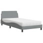 vidaXL Bett mit Matratze Hellgrau 100x200 cm Stoff vidaXL Bett mit Matratze Hellgrau 100x200 cm Stoff